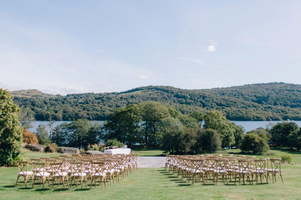 Lake District Marquee Wedding, Ceremony overlooking Lake Windermere