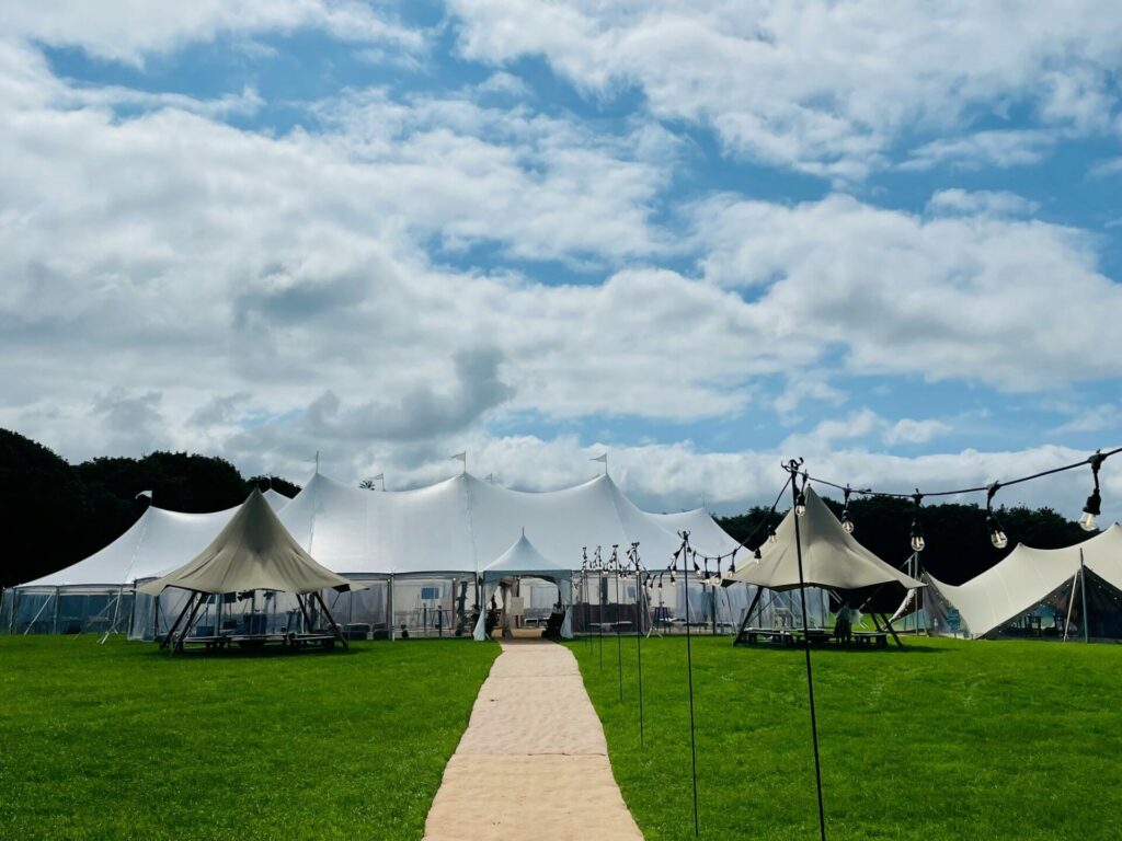 Corporate Marquee Event, with Sailcloth Tent, Baby Tipis and Stretch Tent