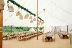Image to accompany the article titled Beautiful Sailcloth Tent Wedding at Home