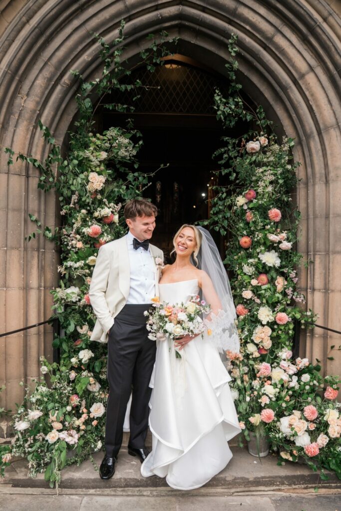 Bride & Groom at Shrewsbury Cathedral