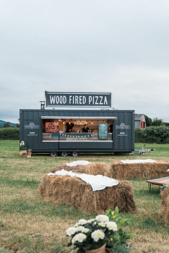 Marquee wedding evening food