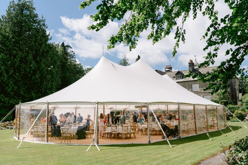 Sailcloth marquee for a private garden party